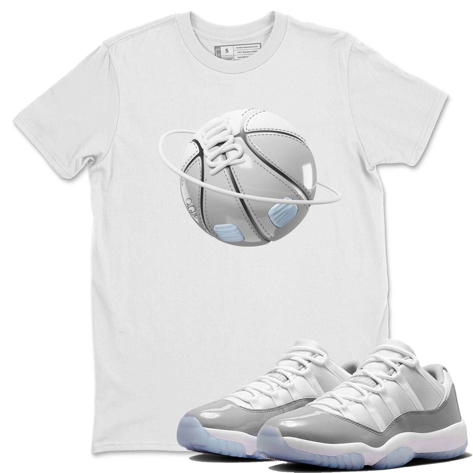 Air Jordan 11 White Cement Sneaker Match Tees Basketball Planet Sneaker Tees Air Jordan 11 Cement Grey Sneaker Release Tees Unisex Shirts White 1