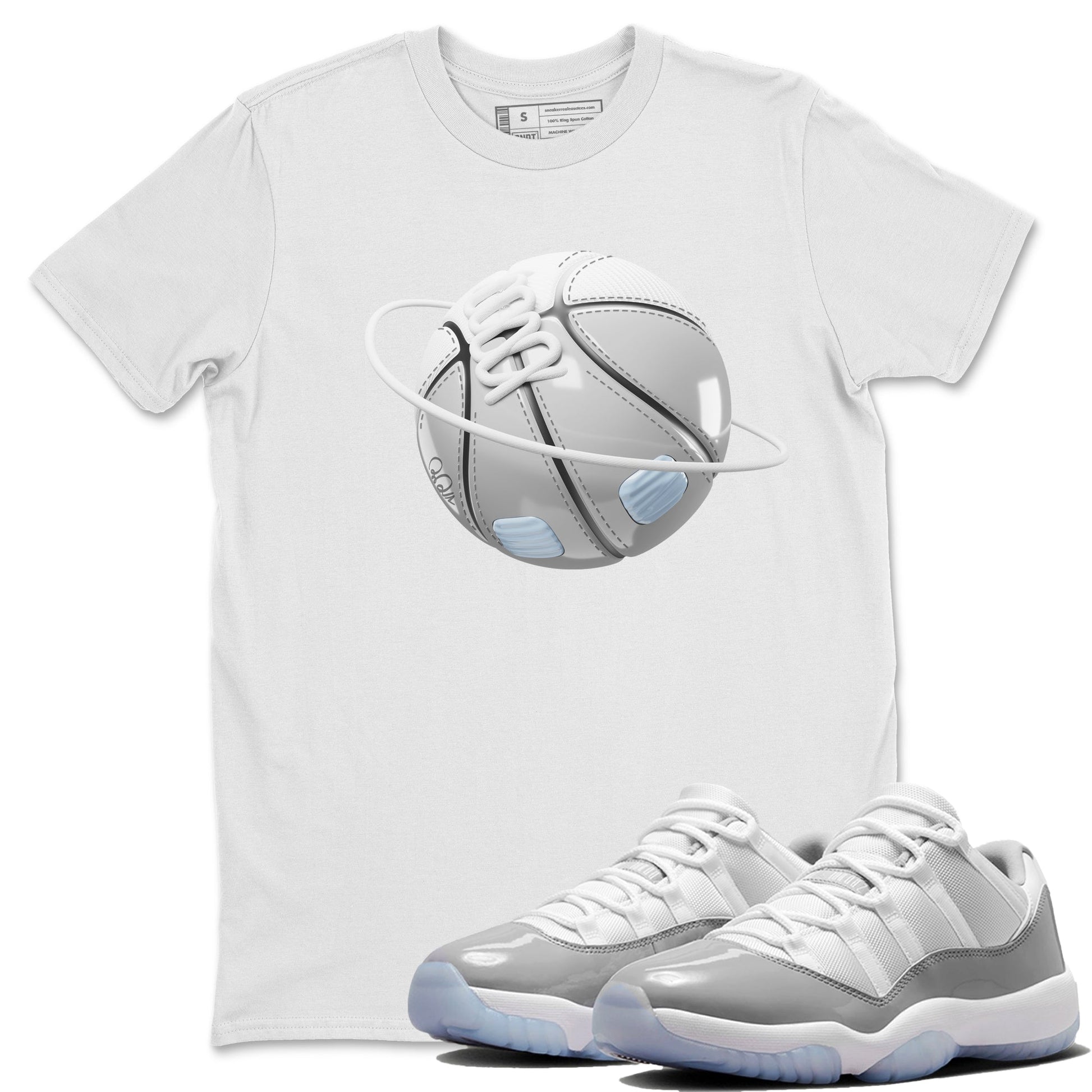 Air Jordan 11 White Cement Sneaker Match Tees Basketball Planet Sneaker Tees Air Jordan 11 Cement Grey Sneaker Release Tees Unisex Shirts White 1