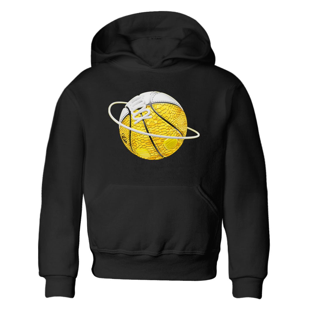 Air Jordan 11 Yellow Python Sneaker Match Tees Basketball Planet Sneaker Tees AJ11 Yellow Python Sneaker Release Tees Kids Shirts Black 2