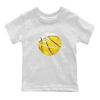 Air Jordan 11 Yellow Python Sneaker Match Tees Basketball Planet Sneaker Tees AJ11 Yellow Python Sneaker Release Tees Kids Shirts White 2