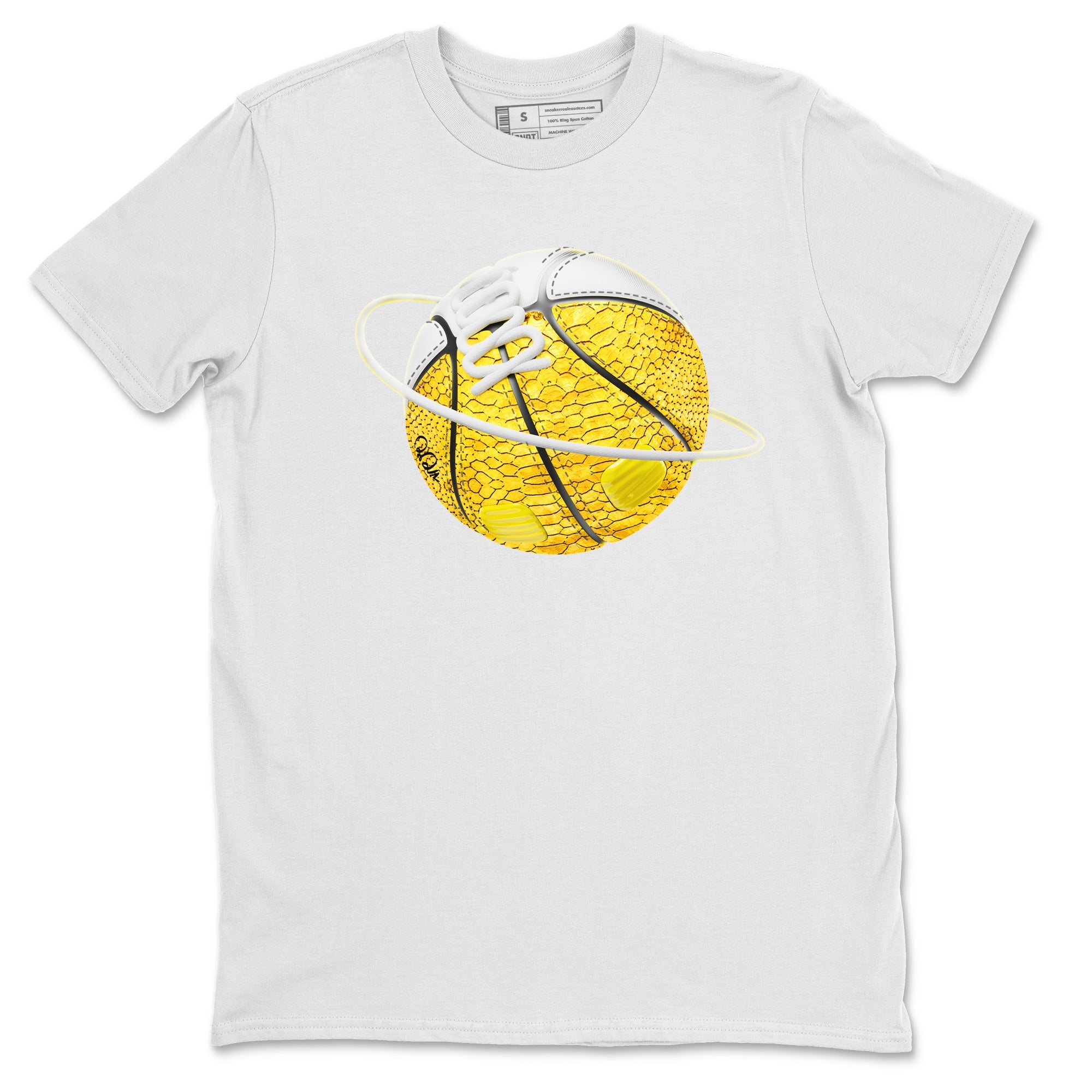 Air Jordan 11 Yellow Python Sneaker Match Tees Basketball Planet Sneaker Tees AJ11 Yellow Python Sneaker Release Tees Unisex Shirts White 2