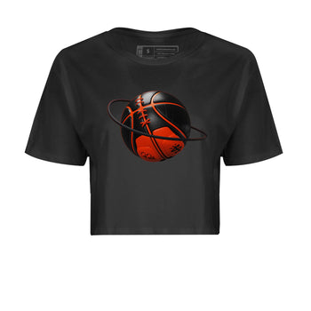 Air Jordan 12 Brilliant Orange Sneaker Match Tees Basketball Planet Sneaker Tees AJ12 Brilliant Orange Sneaker Release Tees Women's Shirts Black 2