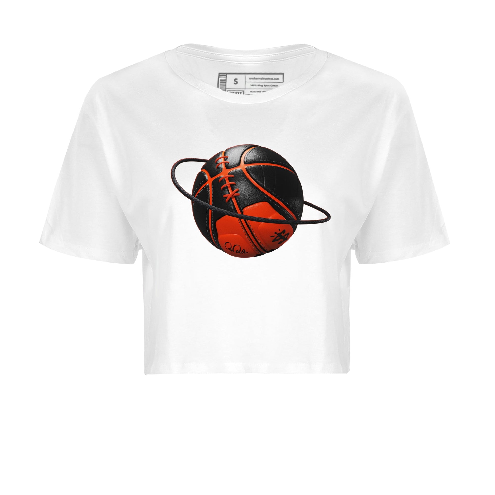 Air Jordan 12 Brilliant Orange Sneaker Match Tees Basketball Planet Sneaker Tees AJ12 Brilliant Orange Sneaker Release Tees Women's Shirts White 2