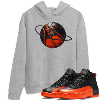 Air Jordan 12 Brilliant Orange Sneaker Match Tees Basketball Planet Sneaker Tees AJ12 Brilliant Orange Sneaker Release Tees Unisex Shirts Heather Grey 1