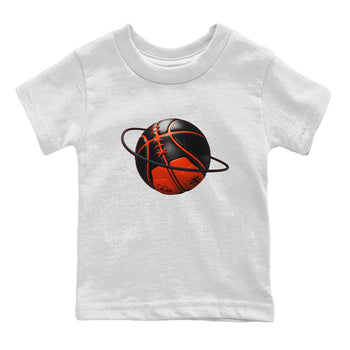 Air Jordan 12 Brilliant Orange Sneaker Match Tees Basketball Planet Sneaker Tees AJ12 Brilliant Orange Sneaker Release Tees Kids Shirts White 2
