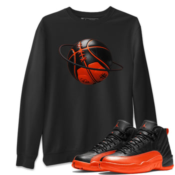 Air Jordan 12 Brilliant Orange Sneaker Match Tees Basketball Planet Sneaker Tees AJ12 Brilliant Orange Sneaker Release Tees Unisex Shirts Black 1