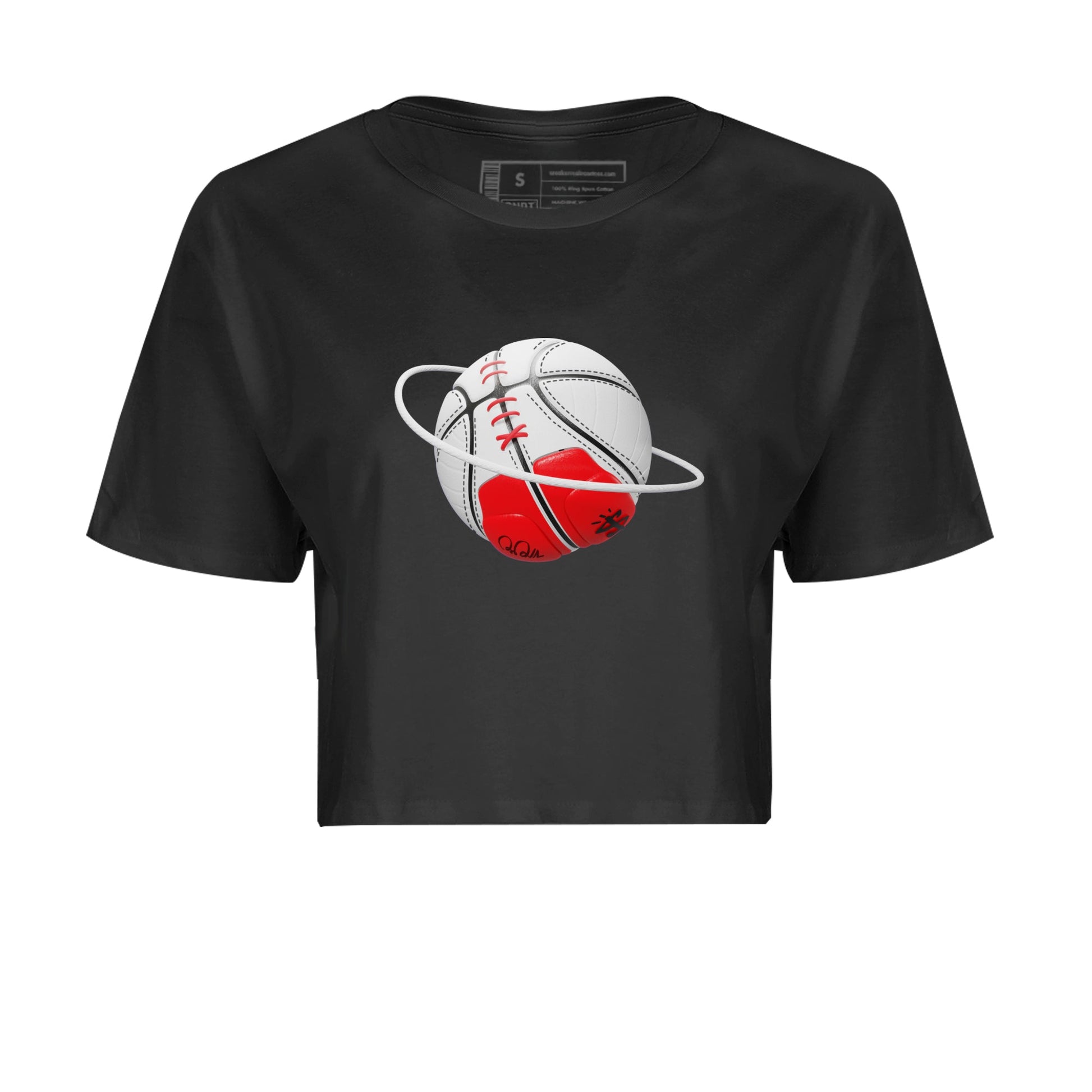 Air Jordan 12 Cherry Sneaker Match Tees Basketball Planet Sneaker Tees AJ12 Cherry Sneaker Release Tees Women's Shirts Black 2