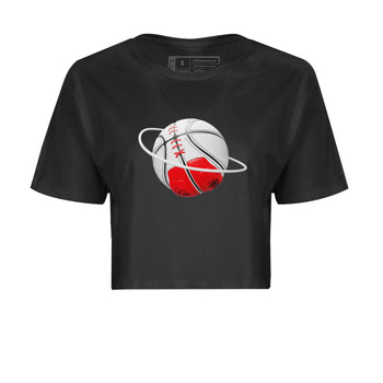 Air Jordan 12 Cherry Sneaker Match Tees Basketball Planet Sneaker Tees AJ12 Cherry Sneaker Release Tees Women's Shirts Black 2