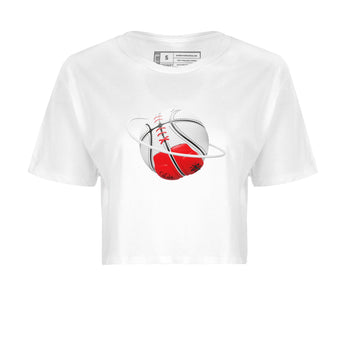Air Jordan 12 Cherry Sneaker Match Tees Basketball Planet Sneaker Tees AJ12 Cherry Sneaker Release Tees Women's Shirts White 2