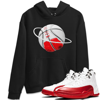 Air Jordan 12 Cherry Sneaker Match Tees Basketball Planet Sneaker Tees AJ12 Cherry Sneaker Release Tees Unisex Shirts Black 1