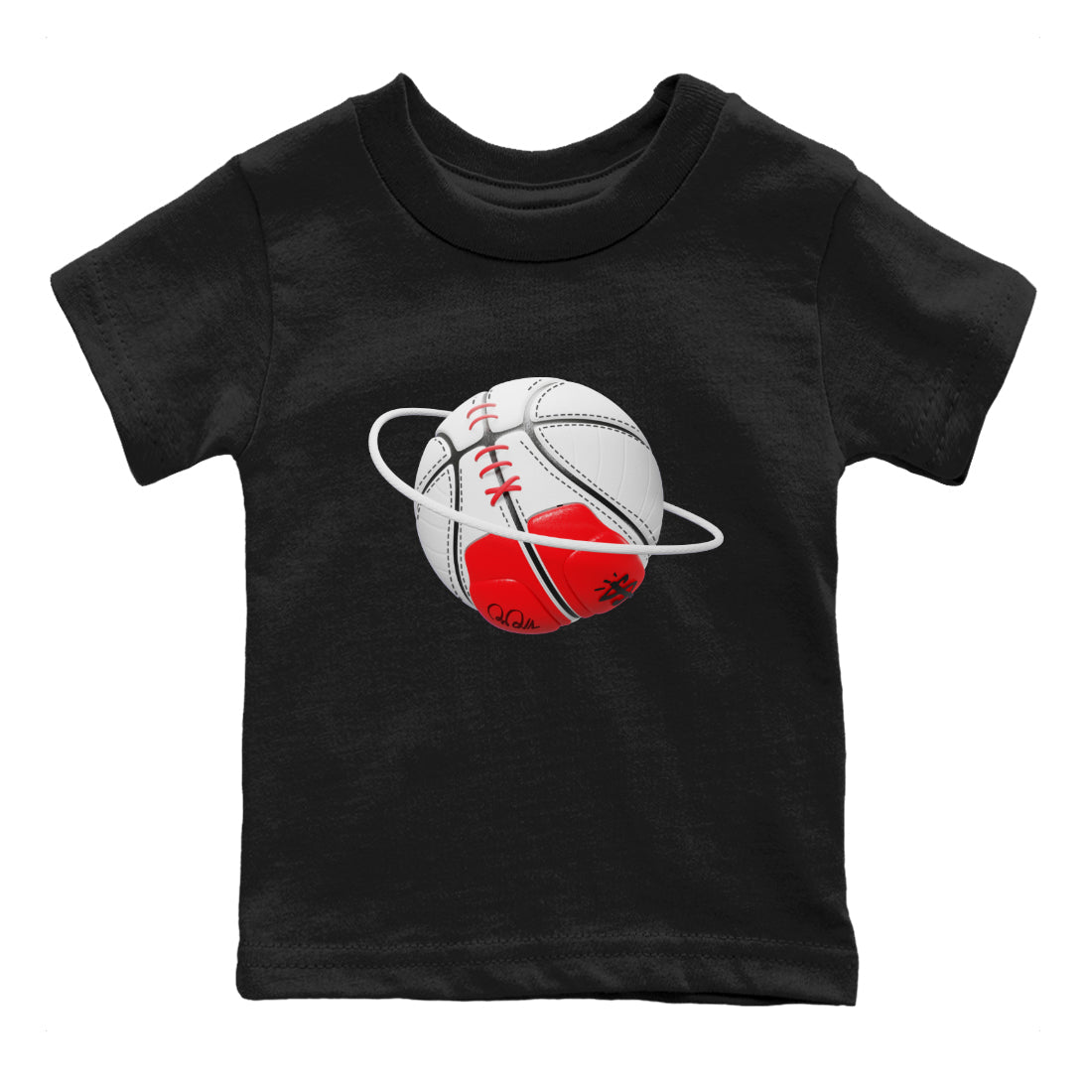 Air Jordan 12 Cherry Sneaker Match Tees Basketball Planet Sneaker Tees AJ12 Cherry Sneaker Release Tees Kids Shirts Black 2