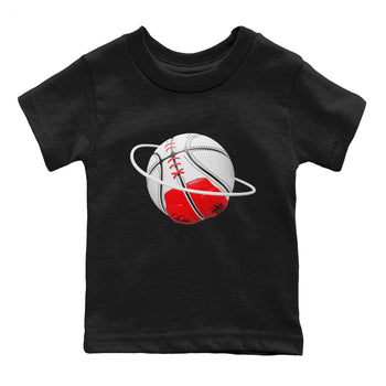 Air Jordan 12 Cherry Sneaker Match Tees Basketball Planet Sneaker Tees AJ12 Cherry Sneaker Release Tees Kids Shirts Black 2
