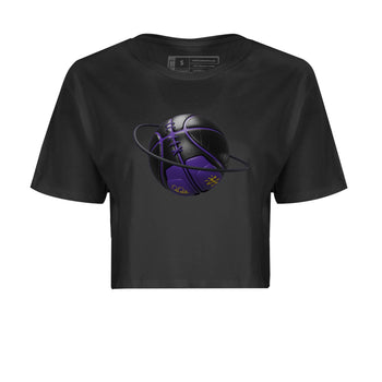 Air Jordan 12 Field Purple Sneaker Match Tees Basketball Planet Sneaker Tees AJJordan 12 Lakers Sneaker Release Tees Women's Shirts Black 2