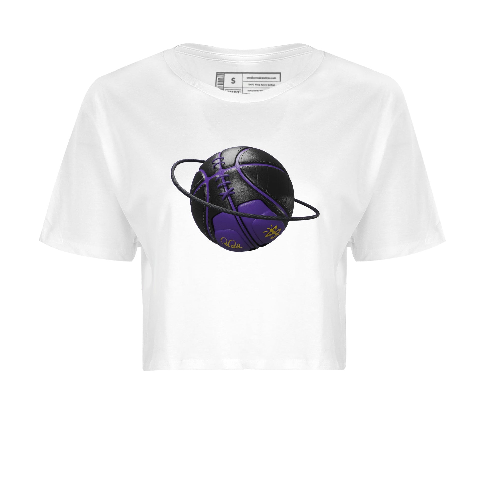 Air Jordan 12 Field Purple Sneaker Match Tees Basketball Planet Sneaker Tees AJJordan 12 Lakers Sneaker Release Tees Women's Shirts White 2