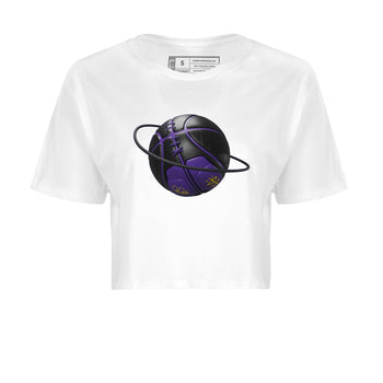 Air Jordan 12 Field Purple Sneaker Match Tees Basketball Planet Sneaker Tees AJJordan 12 Lakers Sneaker Release Tees Women's Shirts White 2
