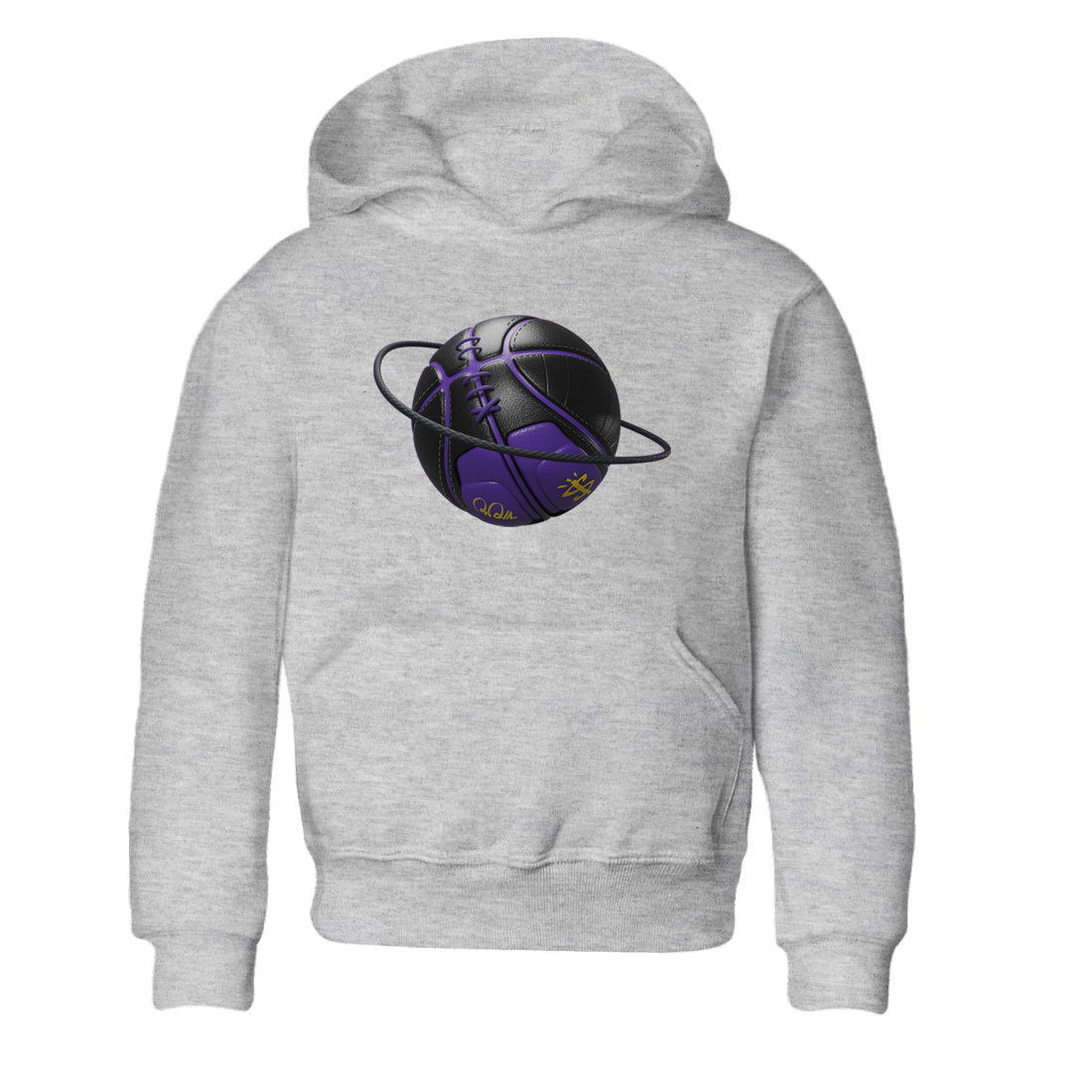 Air Jordan 12 Field Purple Sneaker Match Tees Basketball Planet Sneaker Tees AJJordan 12 Lakers Sneaker Release Tees Kids Shirts Heather Grey 2