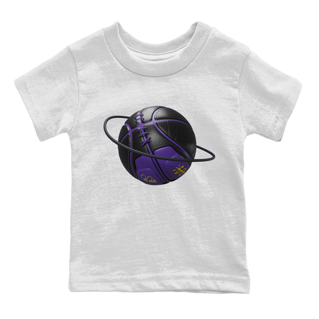 Air Jordan 12 Field Purple Sneaker Match Tees Basketball Planet Sneaker Tees AJJordan 12 Lakers Sneaker Release Tees Kids Shirts White 2