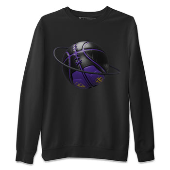 Air Jordan 12 Field Purple Sneaker Match Tees Basketball Planet Sneaker Tees AJJordan 12 Lakers Sneaker Release Tees Unisex Shirts Black 2