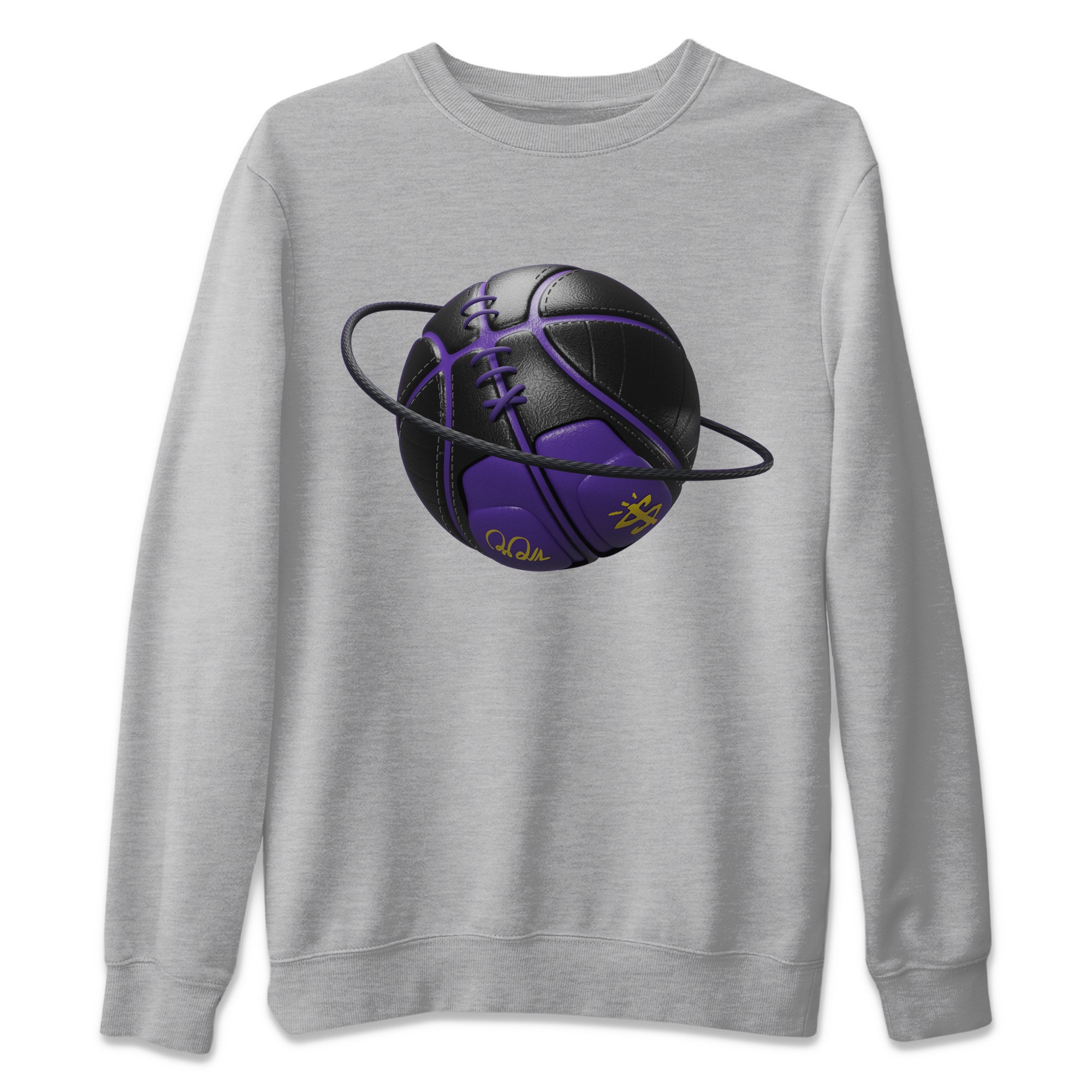 Air Jordan 12 Field Purple Sneaker Match Tees Basketball Planet Sneaker Tees AJJordan 12 Lakers Sneaker Release Tees Unisex Shirts Heather Grey 2