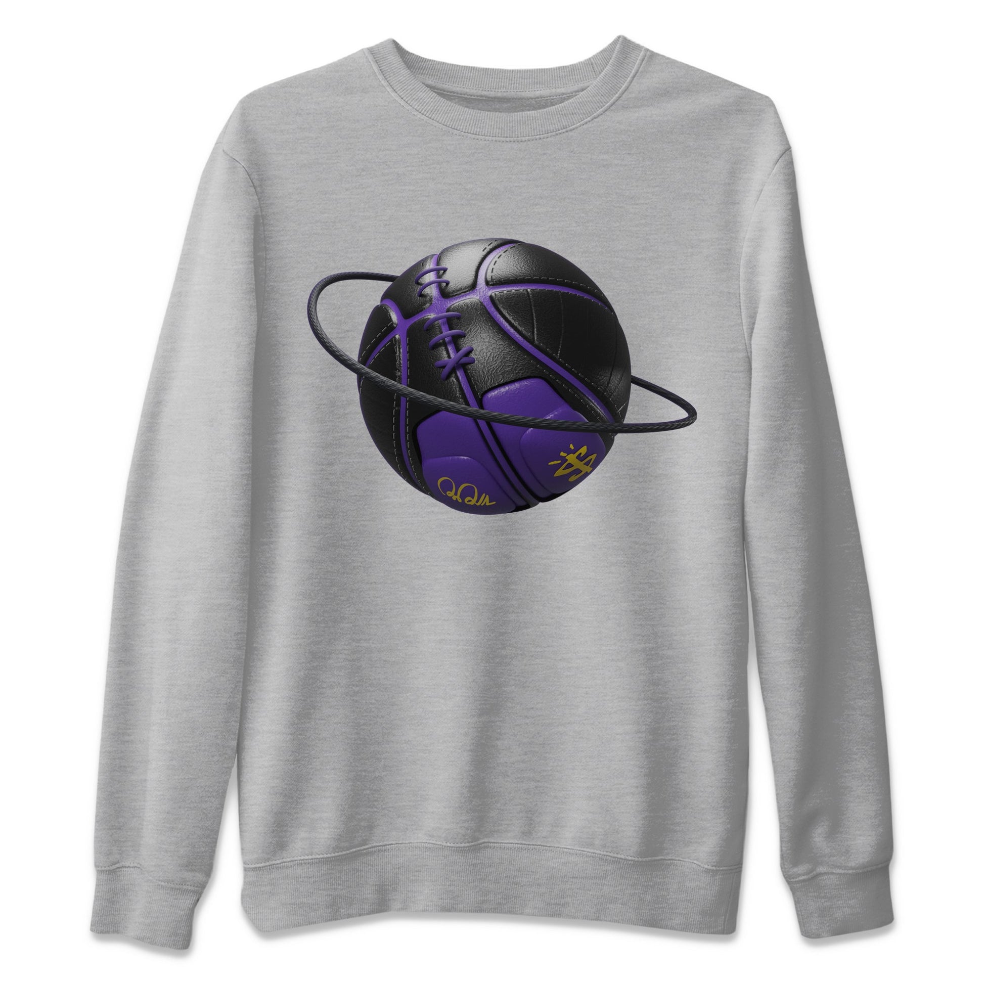 Air Jordan 12 Field Purple Sneaker Match Tees Basketball Planet Sneaker Tees AJJordan 12 Lakers Sneaker Release Tees Unisex Shirts Heather Grey 2