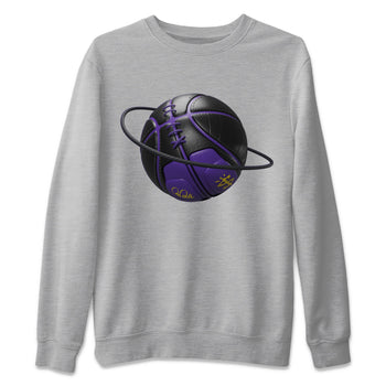 Air Jordan 12 Field Purple Sneaker Match Tees Basketball Planet Sneaker Tees AJJordan 12 Lakers Sneaker Release Tees Unisex Shirts Heather Grey 2