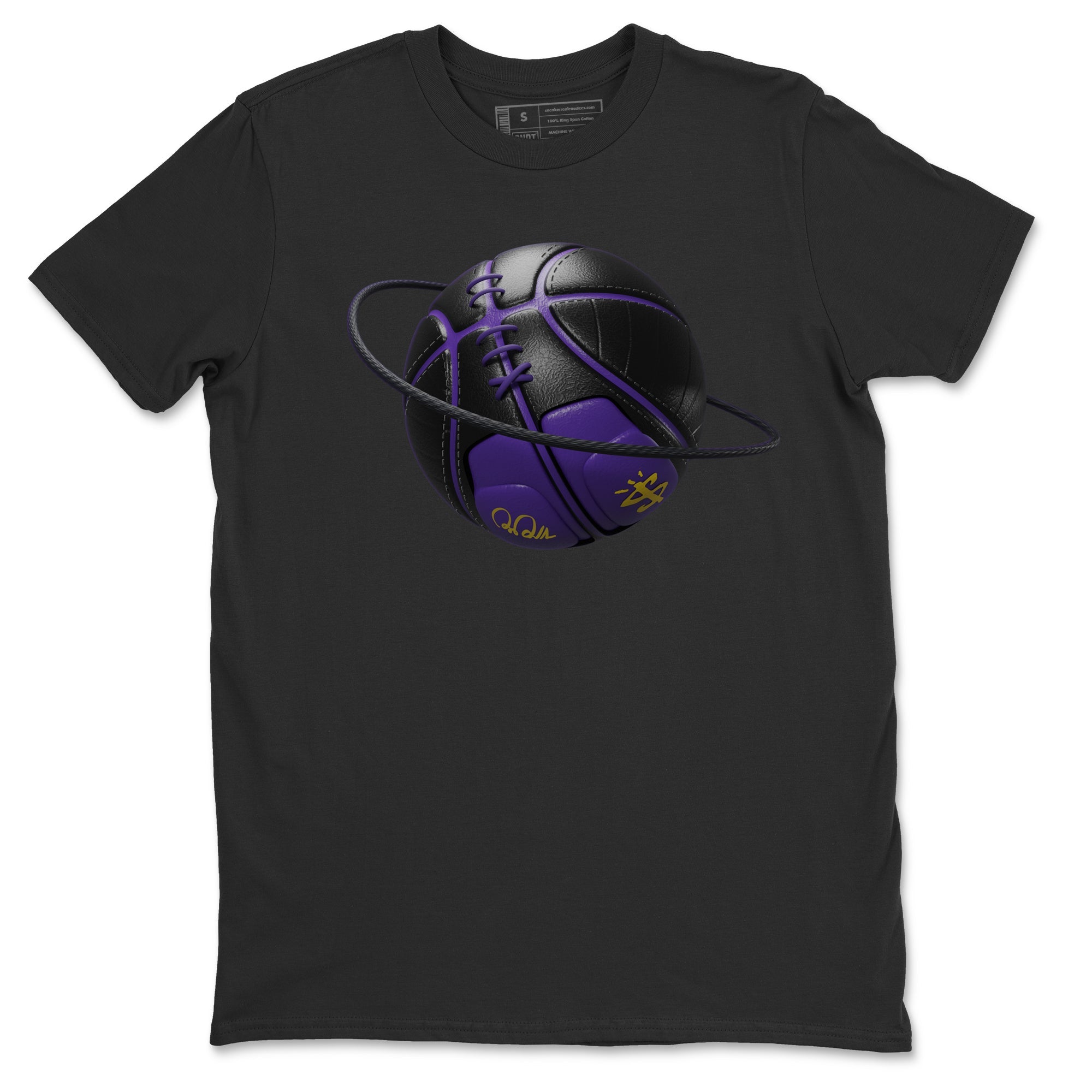 Air Jordan 12 Field Purple Sneaker Match Tees Basketball Planet Sneaker Tees AJJordan 12 Lakers Sneaker Release Tees Unisex Shirts Black 2