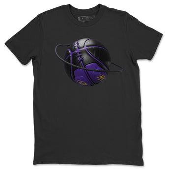 Air Jordan 12 Field Purple Sneaker Match Tees Basketball Planet Sneaker Tees AJJordan 12 Lakers Sneaker Release Tees Unisex Shirts Black 2