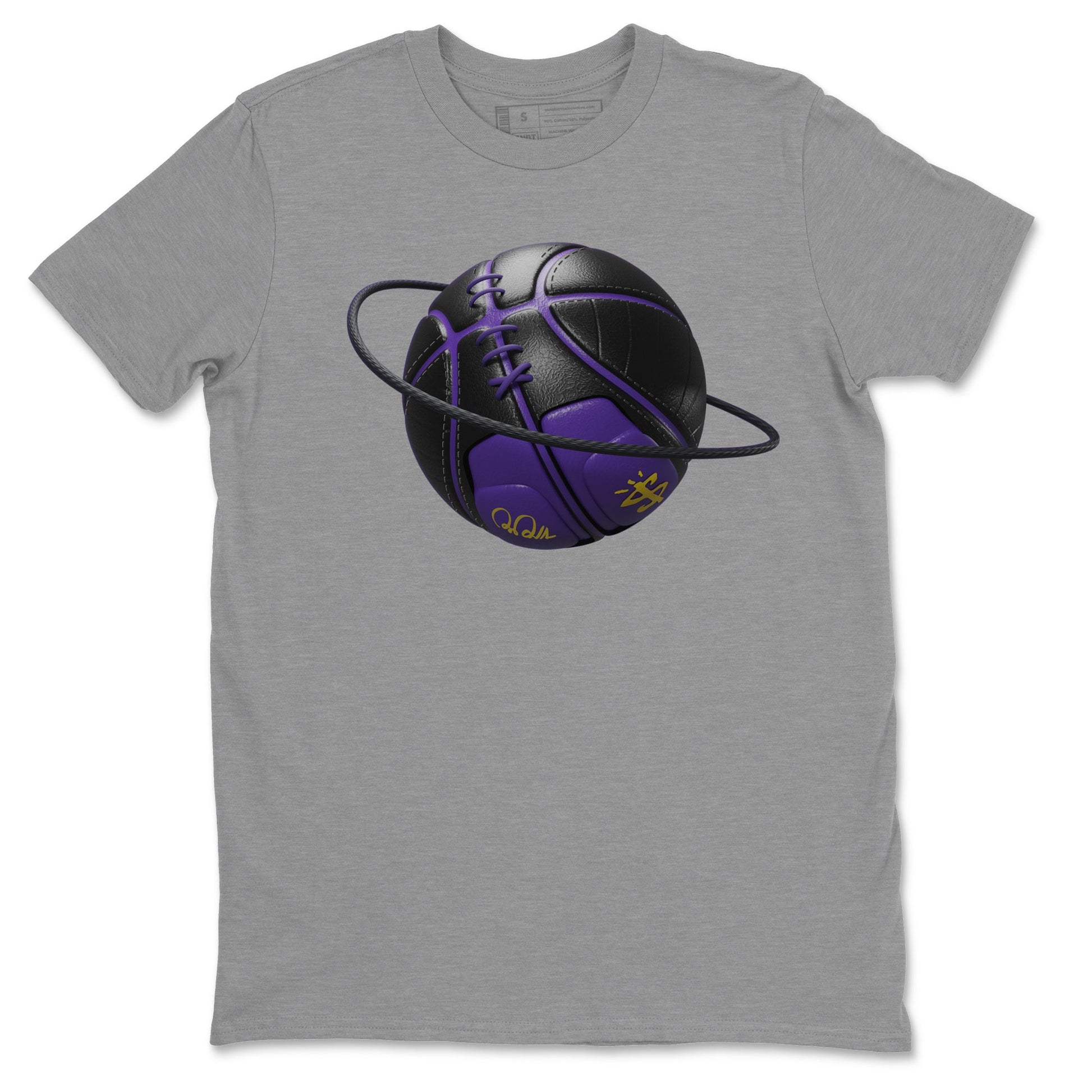 Air Jordan 12 Field Purple Sneaker Match Tees Basketball Planet Sneaker Tees AJJordan 12 Lakers Sneaker Release Tees Unisex Shirts Heather Grey 2