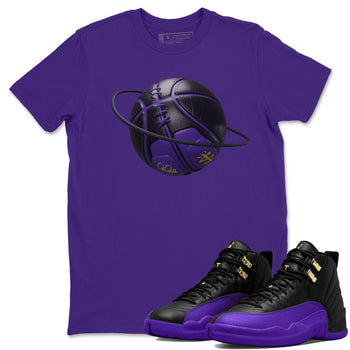 Air Jordan 12 Field Purple Sneaker Match Tees Basketball Planet Sneaker Tees AJJordan 12 Lakers Sneaker Release Tees Unisex Shirts Purple 1