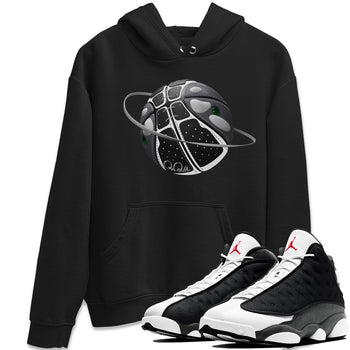 Air Jordan 13 Black Flint Sneaker Match Tees Basketball Planet Sneaker Tees AJ13 Retro Black Flint Sneaker Release Tees Unisex Shirts Black 1