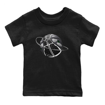 Air Jordan 13 Black Flint Sneaker Match Tees Basketball Planet Sneaker Tees AJ13 Retro Black Flint Sneaker Release Tees Kids Shirts Black 2