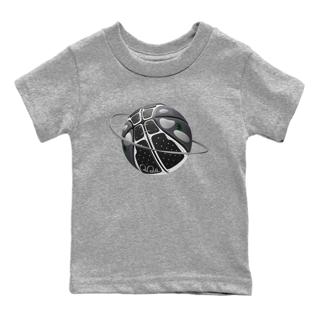 Air Jordan 13 Black Flint Sneaker Match Tees Basketball Planet Sneaker Tees AJ13 Retro Black Flint Sneaker Release Tees Kids Shirts Heather Grey 2