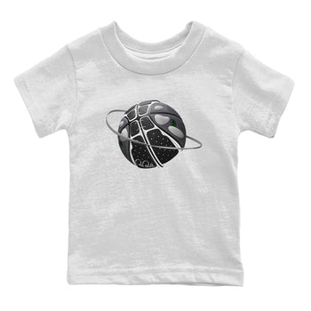 Air Jordan 13 Black Flint Sneaker Match Tees Basketball Planet Sneaker Tees AJ13 Retro Black Flint Sneaker Release Tees Kids Shirts White 2