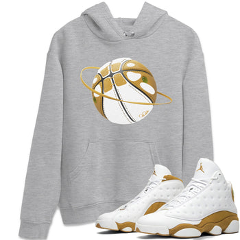 Air Jordan 13 Wheat Sneaker Match Tees Basketball Planet Sneaker Tees AJ13 Wheat Sneaker Release Tees Unisex Shirts Heather Grey 1