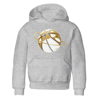 Air Jordan 13 Wheat Sneaker Match Tees Basketball Planet Sneaker Tees AJ13 Wheat Sneaker Release Tees Kids Shirts Heather Grey 2