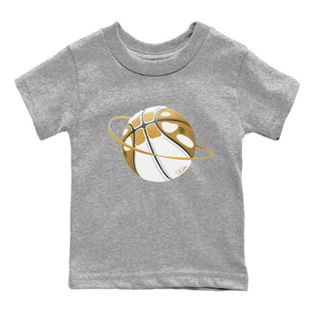 Air Jordan 13 Wheat Sneaker Match Tees Basketball Planet Sneaker Tees AJ13 Wheat Sneaker Release Tees Kids Shirts Heather Grey 2
