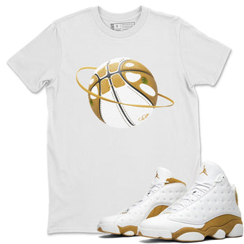 Air Jordan 13 Wheat Sneaker Match Tees Basketball Planet Sneaker Tees AJ13 Wheat Sneaker Release Tees Unisex Shirts White 1