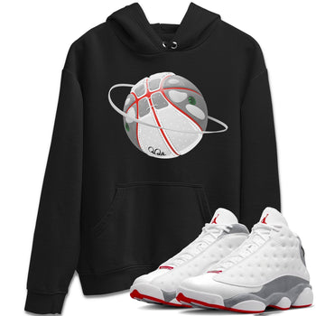 Air Jordan 13 Wolf Grey Sneaker Match Tees Basketball Planet Sneaker Tees AJ13 Wolf Grey Sneaker Release Tees Unisex Shirts Black 1
