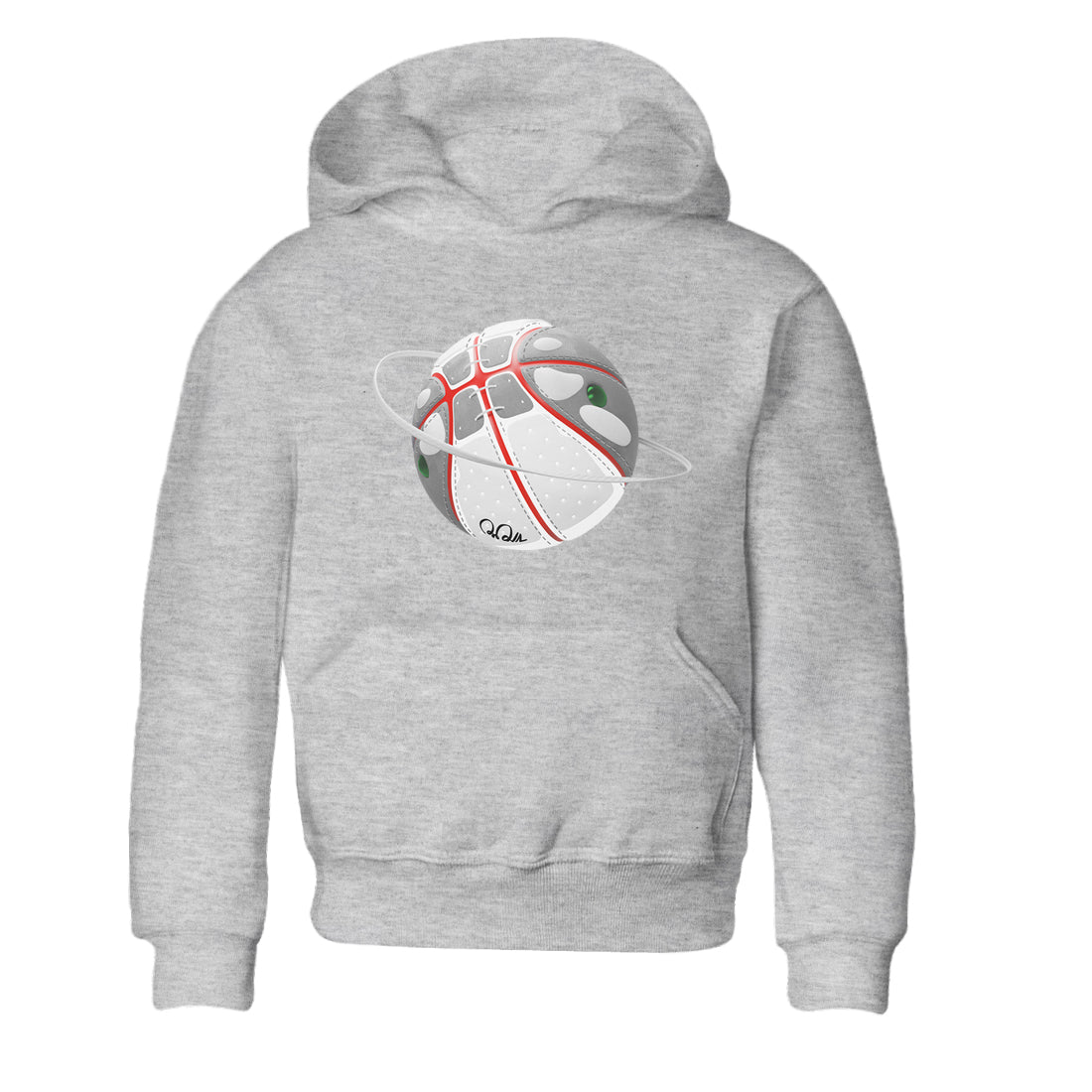 Air Jordan 13 Wolf Grey Sneaker Match Tees Basketball Planet Sneaker Tees AJ13 Wolf Grey Sneaker Release Tees Kids Shirts Heather Grey 2