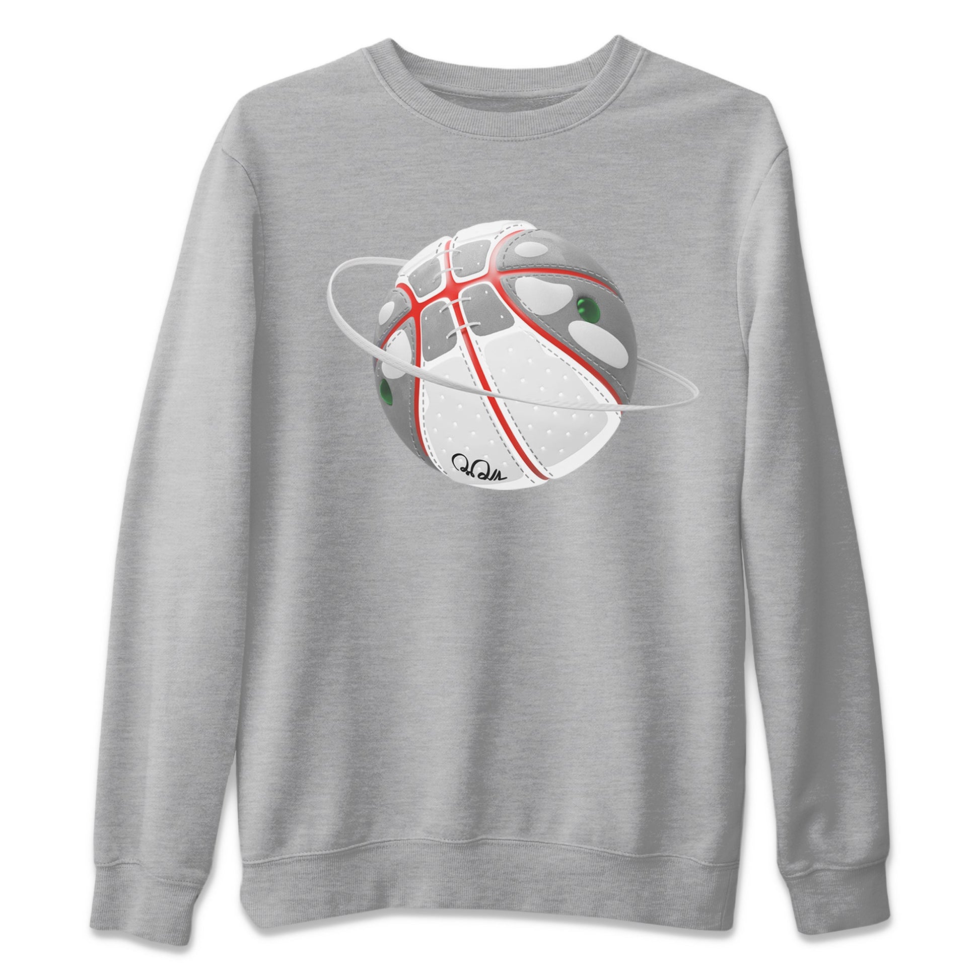 Air Jordan 13 Wolf Grey Sneaker Match Tees Basketball Planet Sneaker Tees AJ13 Wolf Grey Sneaker Release Tees Unisex Shirts Heather Grey 2