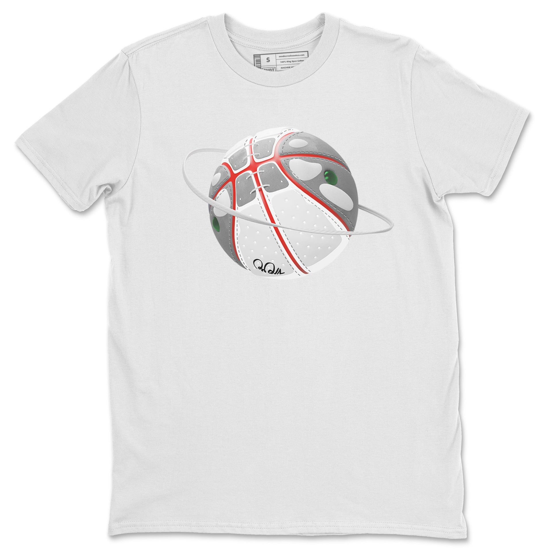 Air Jordan 13 Wolf Grey Sneaker Match Tees Basketball Planet Sneaker Tees AJ13 Wolf Grey Sneaker Release Tees Unisex Shirts White 2