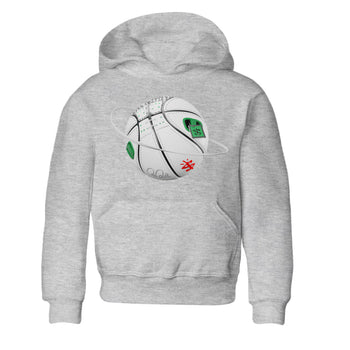 Air Jordan 3 Lucky Green Sneaker Match Tees Basketball Planet Sneaker Tees AJ3 Lucky Green Sneaker Release Tees Kids Shirts Heather Grey 2