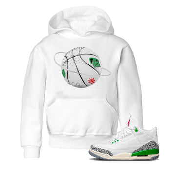 Air Jordan 3 Lucky Green Sneaker Match Tees Basketball Planet Sneaker Tees AJ3 Lucky Green Sneaker Release Tees Kids Shirts White 1