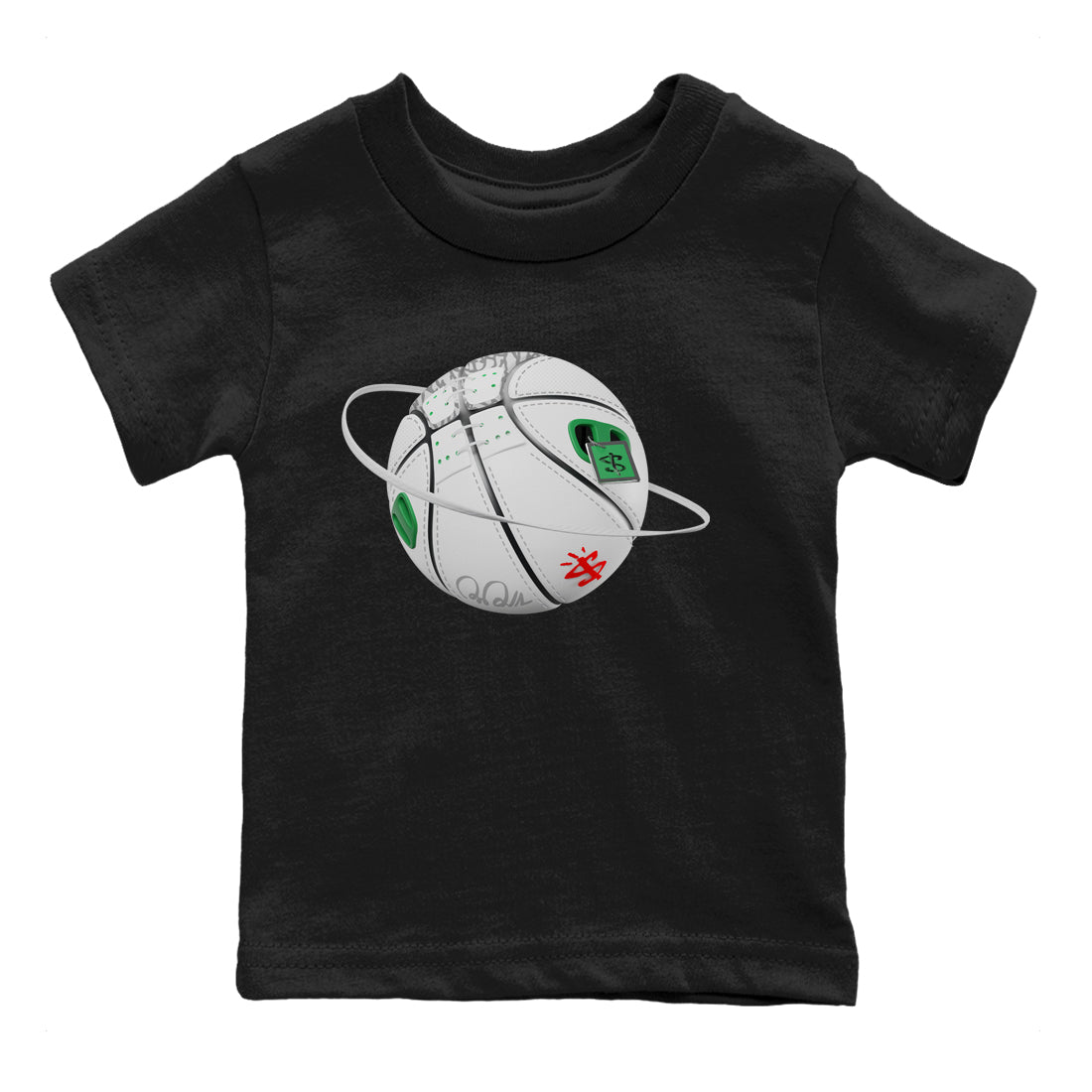 Air Jordan 3 Lucky Green Sneaker Match Tees Basketball Planet Sneaker Tees AJ3 Lucky Green Sneaker Release Tees Kids Shirts Black 2