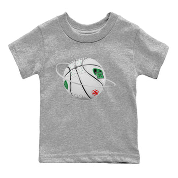 Air Jordan 3 Lucky Green Sneaker Match Tees Basketball Planet Sneaker Tees AJ3 Lucky Green Sneaker Release Tees Kids Shirts Heather Grey 2