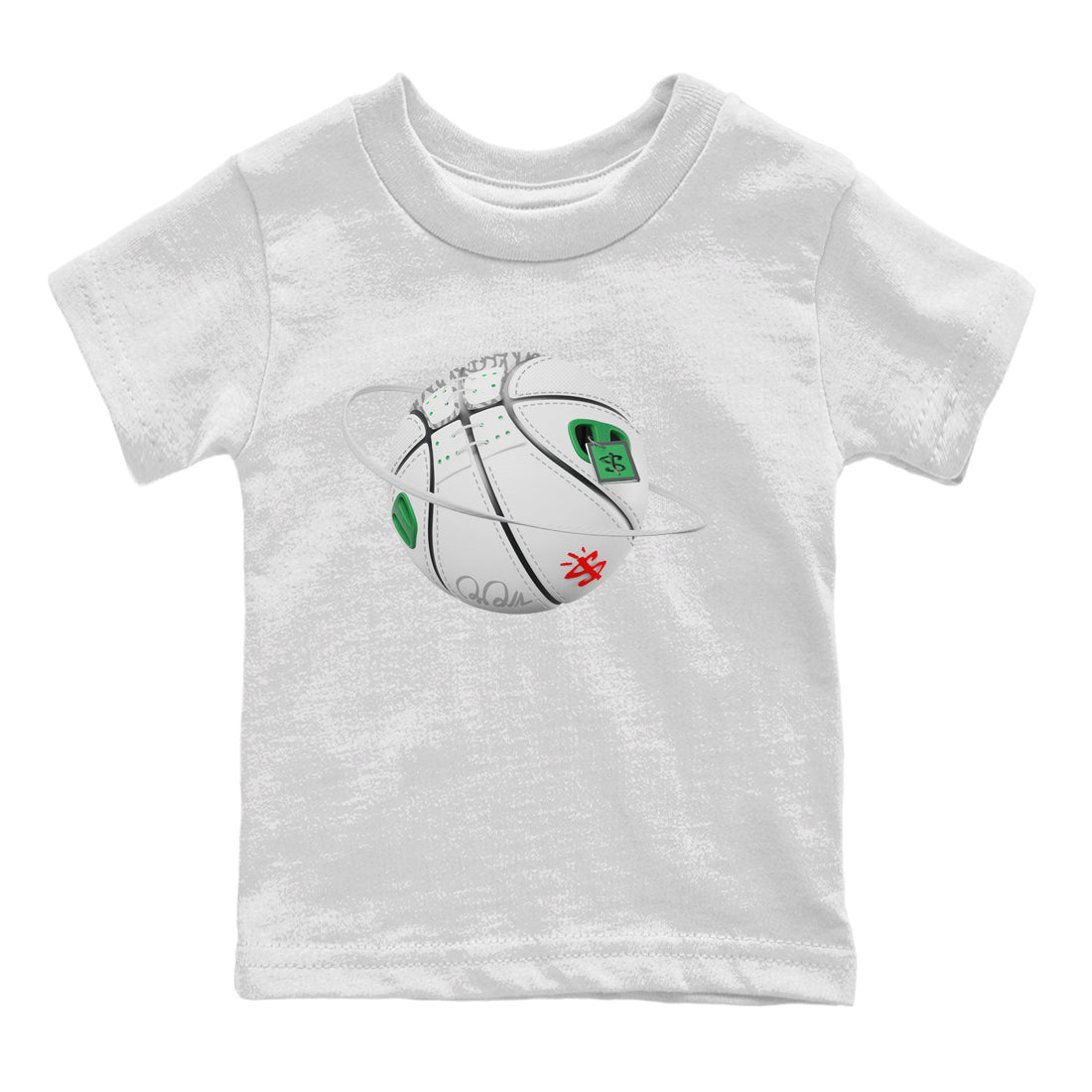 Air Jordan 3 Lucky Green Sneaker Match Tees Basketball Planet Sneaker Tees AJ3 Lucky Green Sneaker Release Tees Kids Shirts White 2