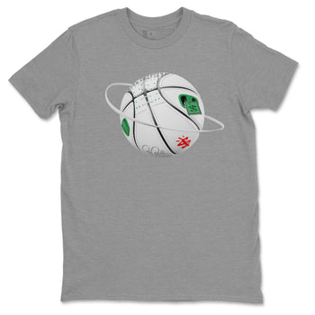Air Jordan 3 Lucky Green Sneaker Match Tees Basketball Planet Sneaker Tees AJ3 Lucky Green Sneaker Release Tees Unisex Shirts Heather Grey 2