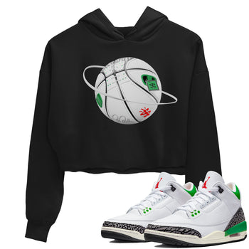 Air Jordan 3 Lucky Green Sneaker Match Tees Basketball Planet Sneaker Tees AJ3 Lucky Green Sneaker Release Tees Women's Shirts Black 1