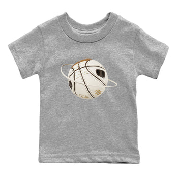 Air Jordan 3 Palomino Sneaker Match Tees Basketball Planet Sneaker Tees AJ3 Palomino Sneaker Release Tees Kids Shirts Heather Grey 2