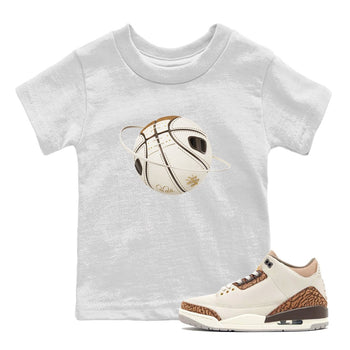 Air Jordan 3 Palomino Sneaker Match Tees Basketball Planet Sneaker Tees AJ3 Palomino Sneaker Release Tees Kids Shirts White 1